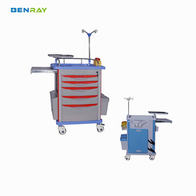 Hospital Medical Records Crash Cart  ABS Emergency Medical Cart Trolley  with Drawers Trolley Medical