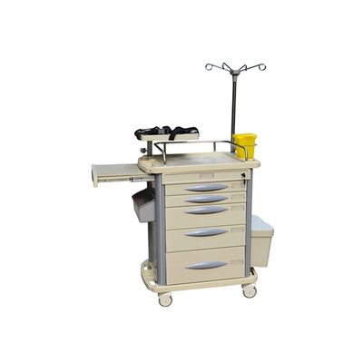 BR-ET001C Hospital Medical Crash Cart Equipment Wheels Moving Rescue High Quality Patient Care Nursing Table Emergency Trolley