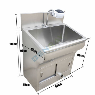Stainless Steel foot pedal faucet Wash Sink for one Person