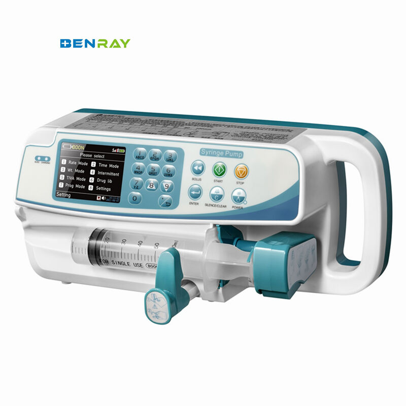 High Precision Portable Medical Syringe Infusion Pump Auto Syringe Recognition Stackable Clinical Infusion Equipment with Audio Visual Alarm